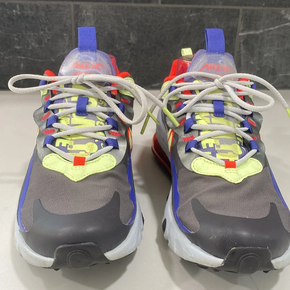 Nike Air Max React 270 GS CT1630-001 Thunder‎ Grey / Barely Volt Youth Size 6.5